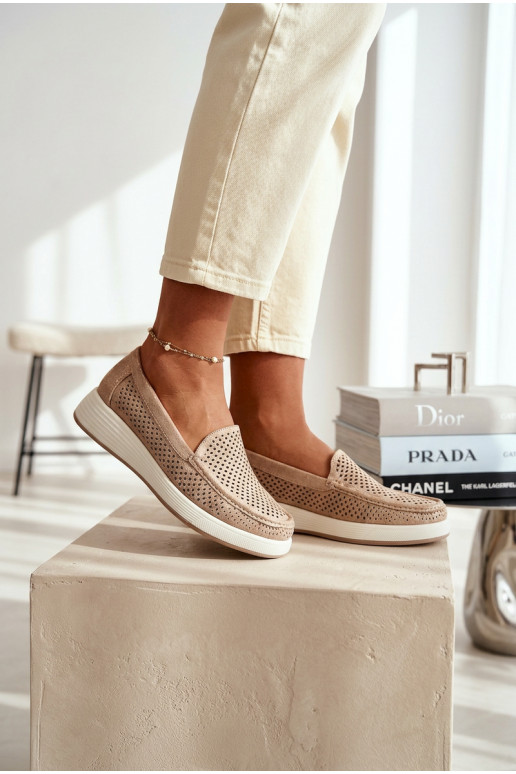 Ažūrs sieviešu mokasīni Sergio Leone MK097H Zelta krāsas