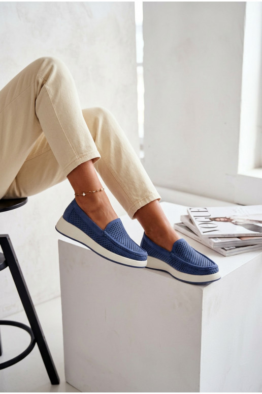 Ažūrs sieviešu mokasīni Sergio Leone MK097H Zilas krāsas