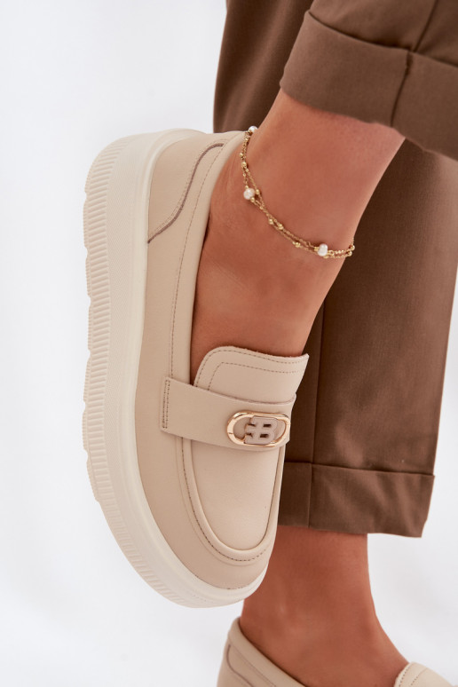 Āda Sieviešu mokasīni ar apzeltītu zoli Vinceza 39974 smilšu krāsas