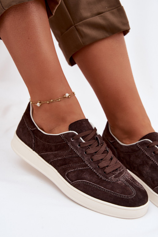 Sneakers modeļa apavi zamšādas Vinceza 95400 CzekoladoIne