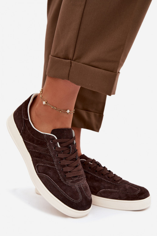 Sneakers modeļa apavi zamšādas Vinceza 95400 CzekoladoIne