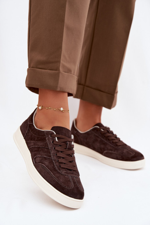 Sneakers modeļa apavi zamšādas Vinceza 95400 CzekoladoIne