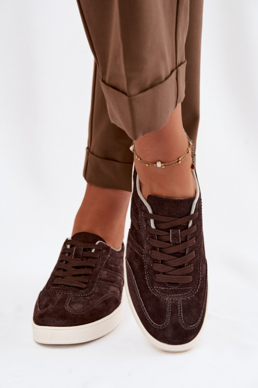 Sneakers modeļa apavi zamšādas Vinceza 95400 CzekoladoIne