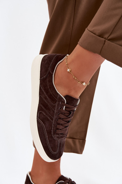 Sneakers modeļa apavi zamšādas Vinceza 95400 CzekoladoIne