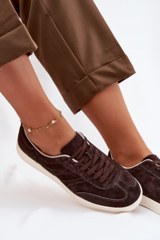 Sneakers modeļa apavi zamšādas Vinceza 95400 CzekoladoIne