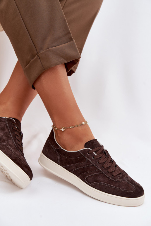 Sneakers modeļa apavi zamšādas Vinceza 95400 CzekoladoIne