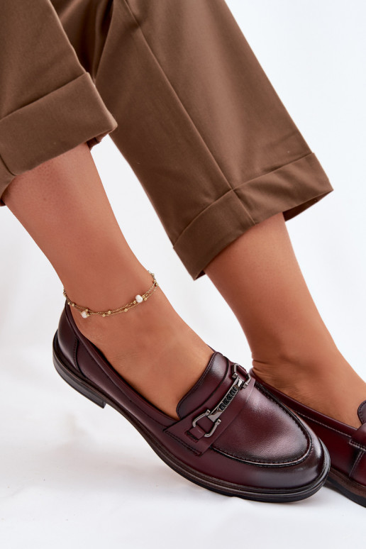 Āda sieviešu mokasīni Vinceza 39983 bordo krāsas