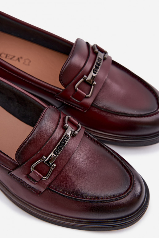 Āda sieviešu mokasīni Vinceza 39983 bordo krāsas