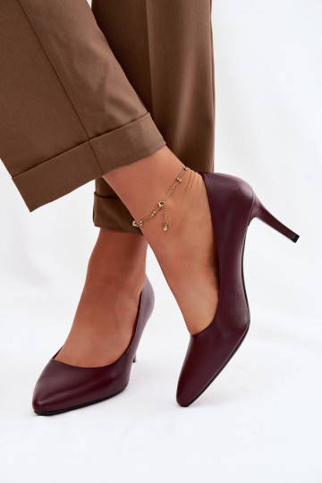 augstpapēžu kurpes Eko Āda Sergio Leone 1336 bordo krāsas