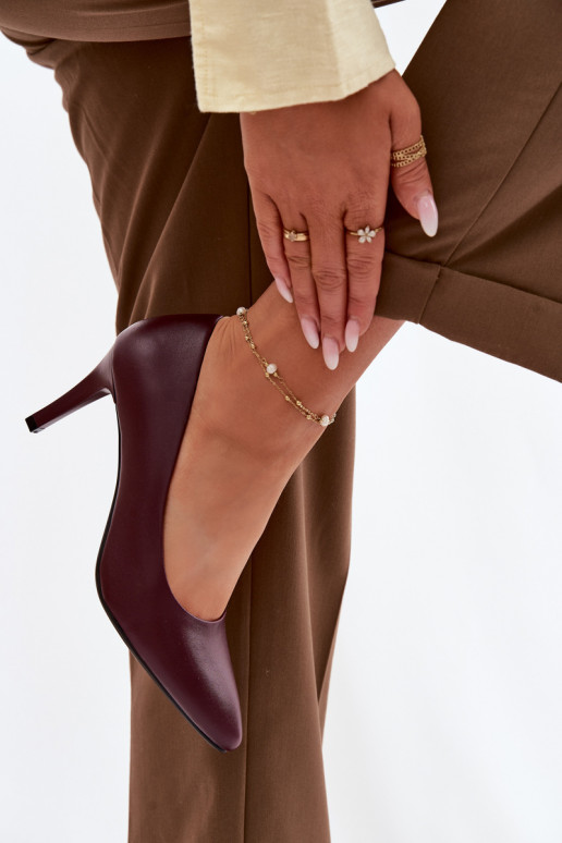 augstpapēžu kurpes Eko Āda Sergio Leone 1336 bordo krāsas