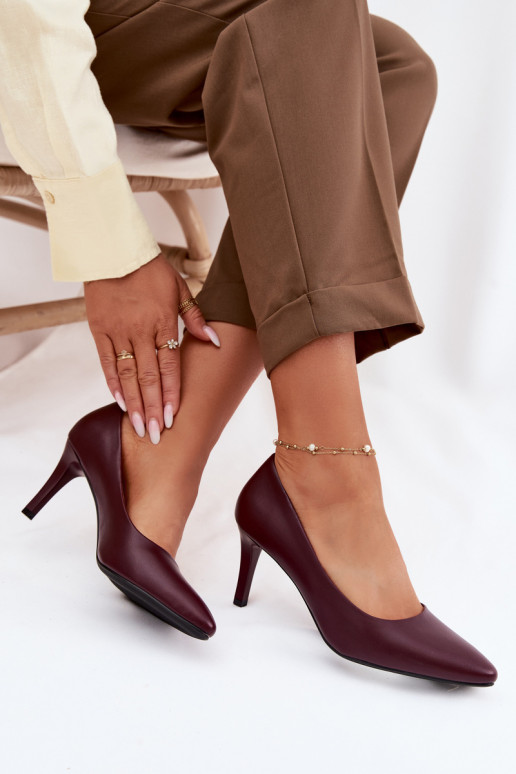 augstpapēžu kurpes Eko Āda Sergio Leone 1336 bordo krāsas