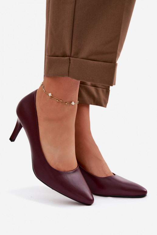 augstpapēžu kurpes Eko Āda Sergio Leone 1336 bordo krāsas