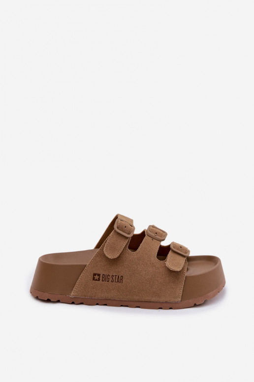 sieviešu čības ar platformu Ar svītrām Big Star TT274530 brūnas krāsas