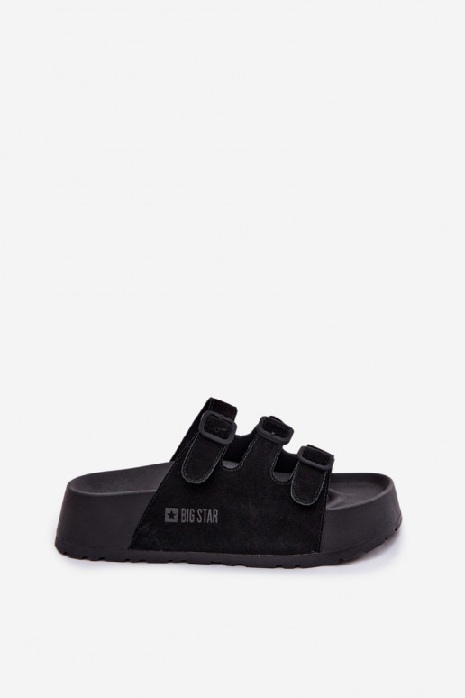 sieviešu čības ar platformu Ar svītrām Big Star TT274531 melnas krāsas