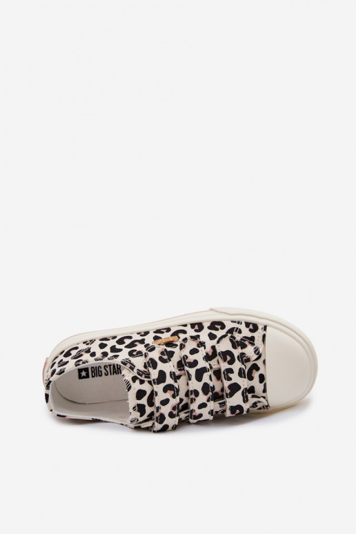 brīvā laika apavi Bērnu apavi ar lipīgām aizdarēm Big Star TT374171 ar leoparda kažokādas rakstu