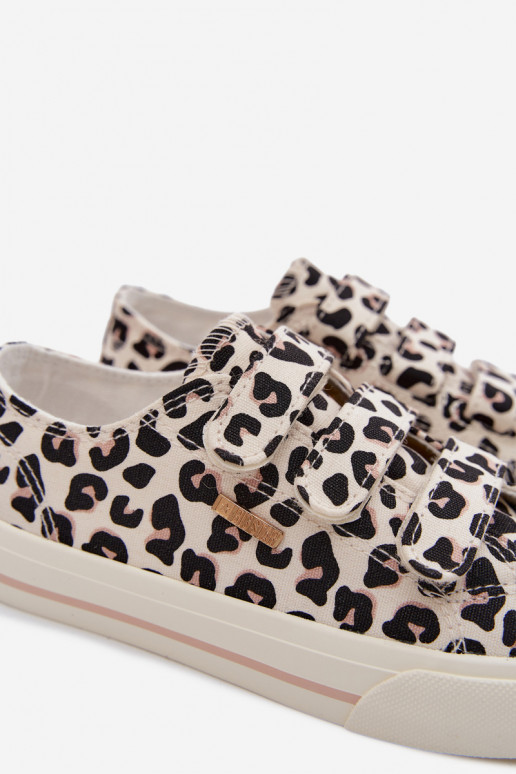 brīvā laika apavi Bērnu apavi ar lipīgām aizdarēm Big Star TT374171 ar leoparda kažokādas rakstu