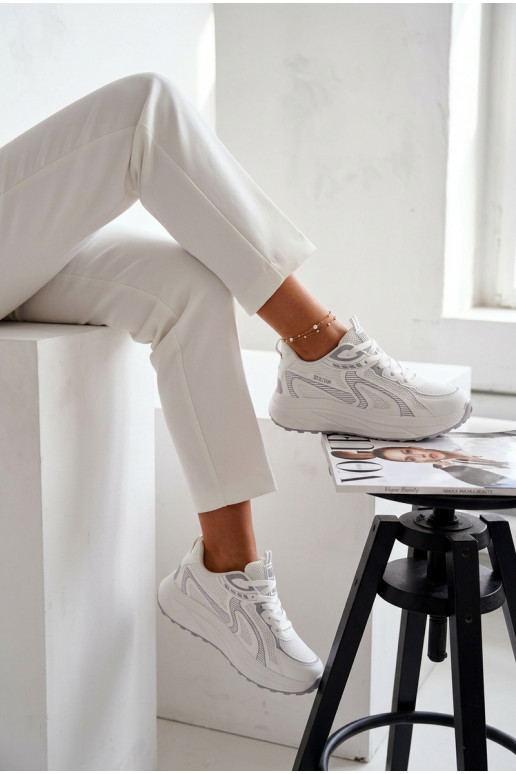 sporta apavi Sneakers modeļa apavi Sieviešu Big Star TT274325 HI-POLY SYSTEM baltas krāsas