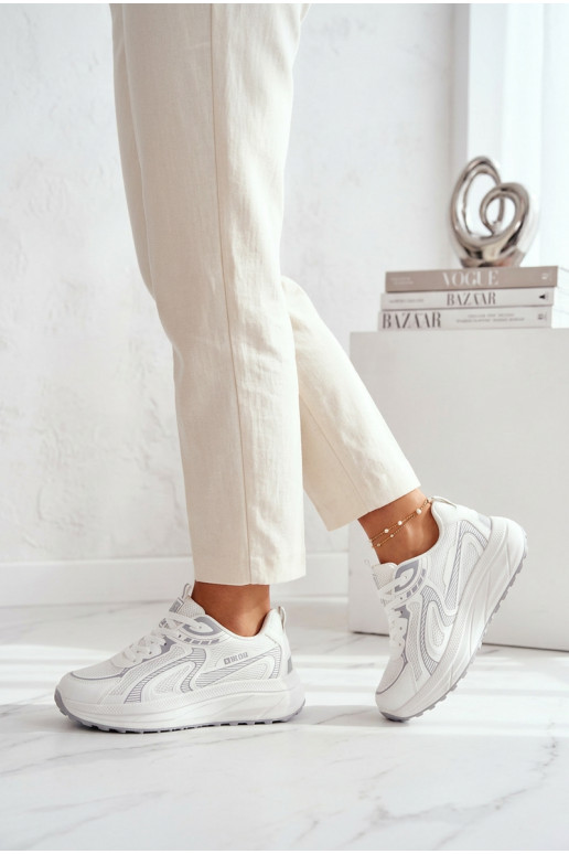 sporta apavi Sneakers modeļa apavi Sieviešu Big Star TT274325 HI-POLY SYSTEM baltas krāsas
