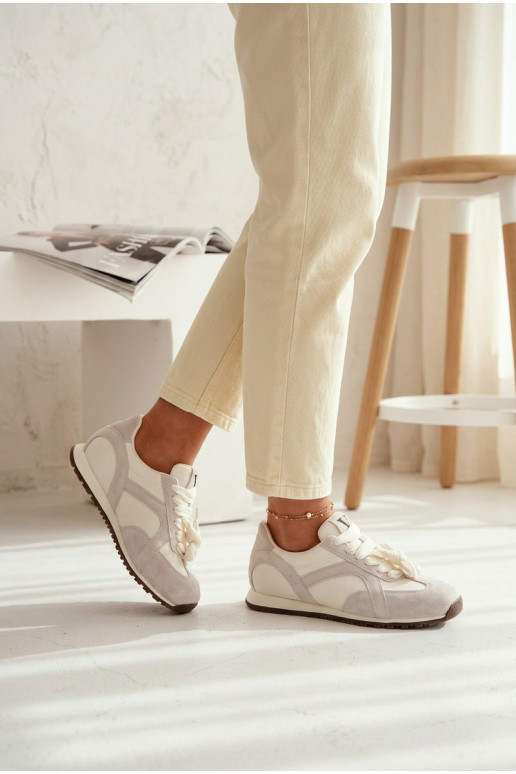 zamšādas Sneakers modeļa apavi Sieviešu Vinceza 86427 Pelēkas krāsas