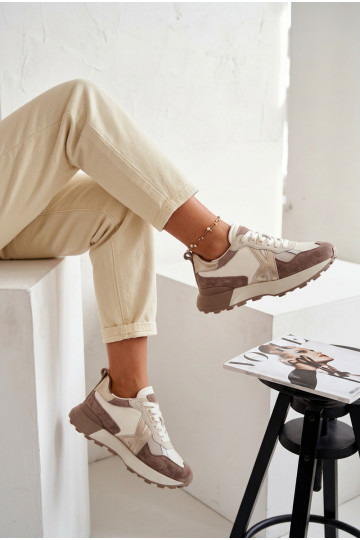 zamšādas Sneakers modeļa apavi Sieviešu Kobbo 66954 smilšu krāsas 2
