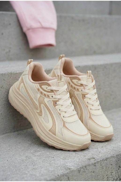 sporta apavi Sneakers modeļa apavi Sieviešu Big Star TT274326 HI-POLY SYSTEM smilšu krāsas