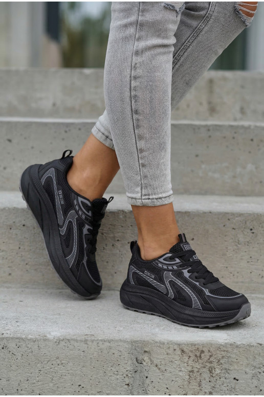 sporta apavi Sneakers modeļa apavi Sieviešu Big Star TT274327 HI-POLY SYSTEM melnas krāsas
