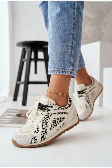 Āda zamšādas Sneakers modeļa apavi Sieviešu Big Star TT274548 baltas krāsas 2