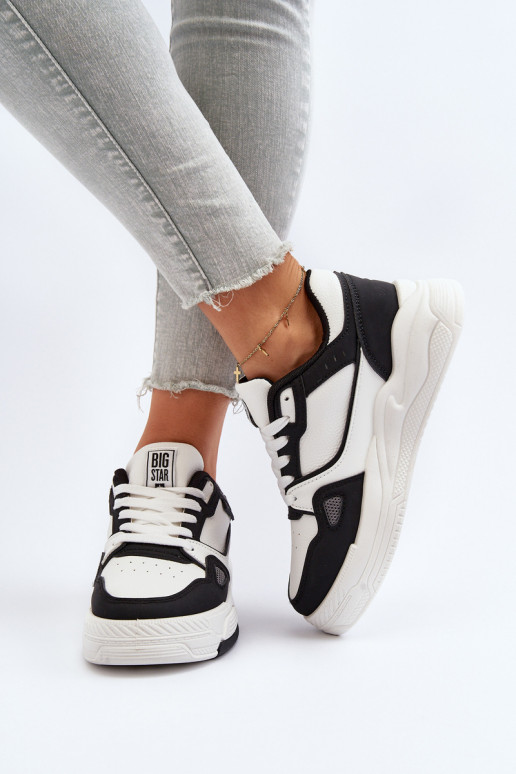 Sieviešu Sneakers modeļa apavi Big Star NN274669 Baltas-melnas krāsas