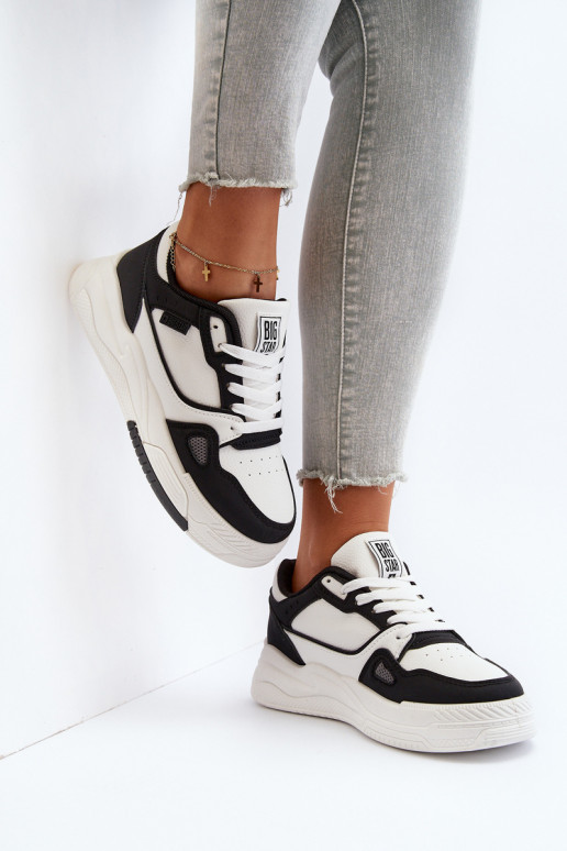 Sieviešu Sneakers modeļa apavi Big Star NN274669 Baltas-melnas krāsas