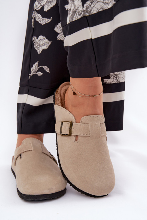 zamšādas čības Tukšas Sieviešu ar sprādzēm Big Star RR274A385 smilšu krāsas