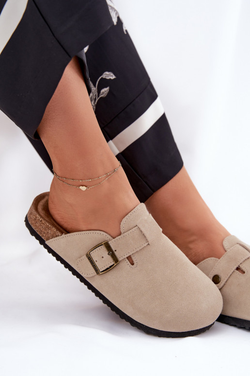 zamšādas čības Tukšas Sieviešu ar sprādzēm Big Star RR274A385 smilšu krāsas