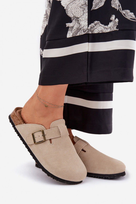 zamšādas čības Tukšas Sieviešu ar sprādzēm Big Star RR274A385 smilšu krāsas