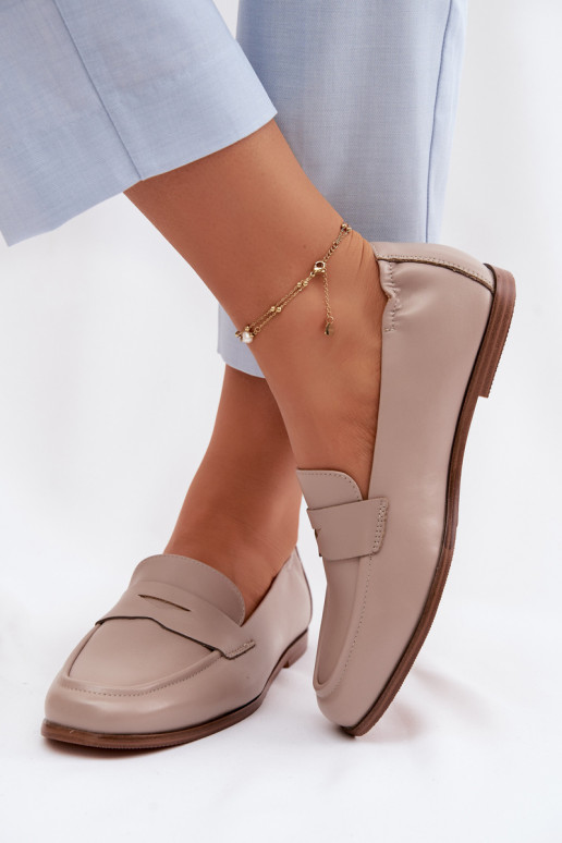 MokasīniIeslēgtsturalnej Skóry Vinceza 18121 smilšu krāsas