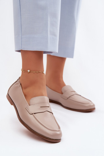 MokasīniIeslēgtsturalnej Skóry Vinceza 18121 smilšu krāsas 2