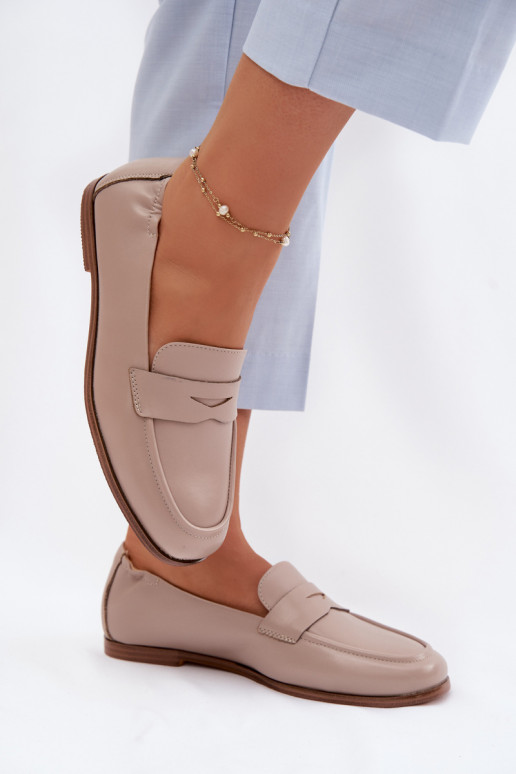 MokasīniIeslēgtsturalnej Skóry Vinceza 18121 smilšu krāsas