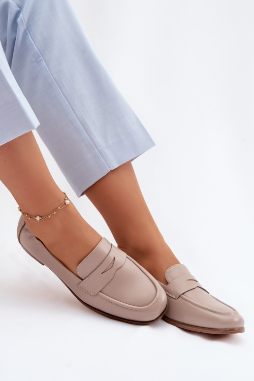 MokasīniIeslēgtsturalnej Skóry Vinceza 18121 smilšu krāsas