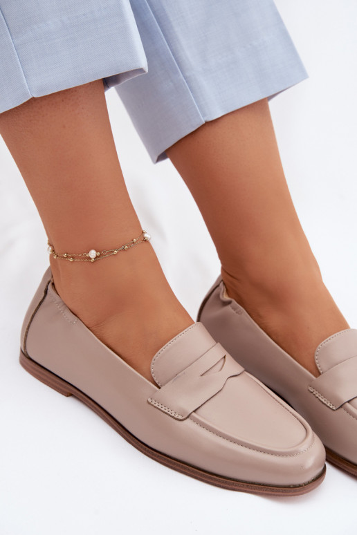 MokasīniIeslēgtsturalnej Skóry Vinceza 18121 smilšu krāsas