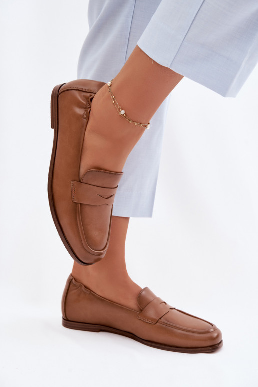 MokasīniIeslēgtsturalnej Skóry Vinceza 18121 brūnas krāsas