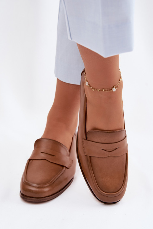 MokasīniIeslēgtsturalnej Skóry Vinceza 18121 brūnas krāsas