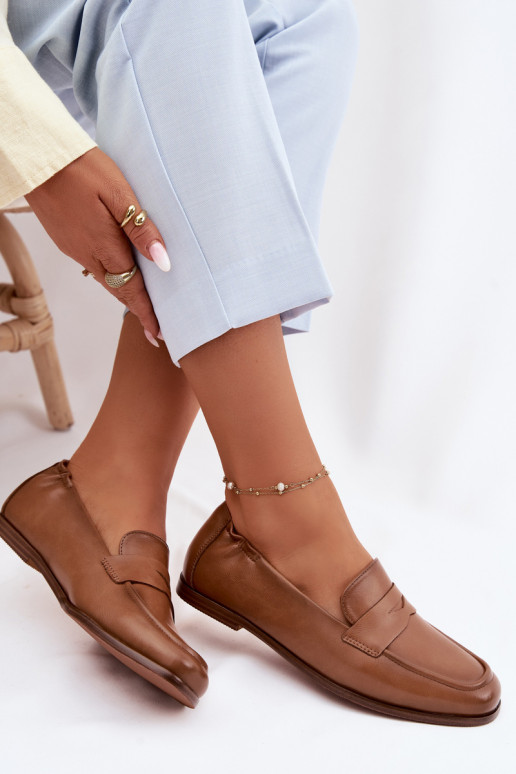 MokasīniIeslēgtsturalnej Skóry Vinceza 18121 brūnas krāsas