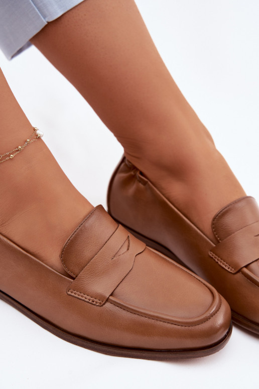 MokasīniIeslēgtsturalnej Skóry Vinceza 18121 brūnas krāsas