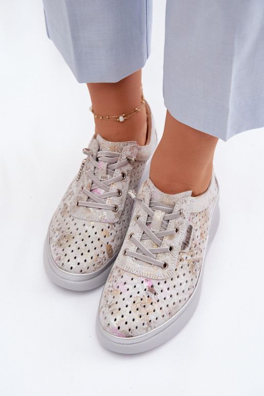 Ažūra zamšādas apavi Sieviešu Vinceza 79603 Pelēkas krāsas