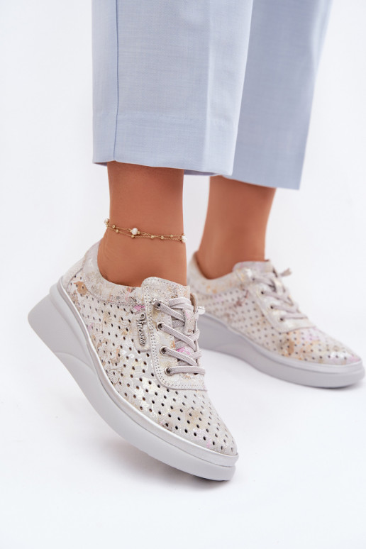 Ažūra zamšādas apavi Sieviešu Vinceza 79603 Pelēkas krāsas