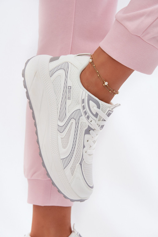 sporta apavi Sneakers modeļa apavi Sieviešu Big Star TT274325 HI-POLY SYSTEM baltas krāsas