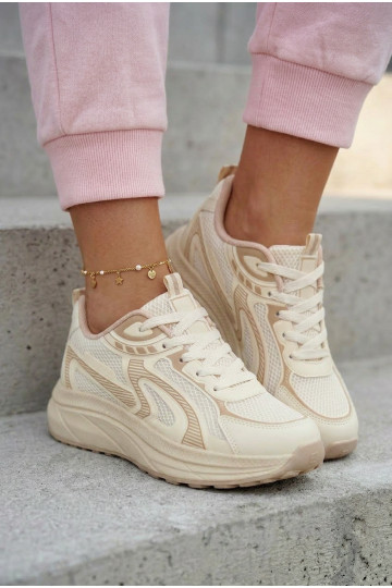 sporta apavi Sneakers modeļa apavi Sieviešu Big Star TT274326 HI-POLY SYSTEM smilšu krāsas 2