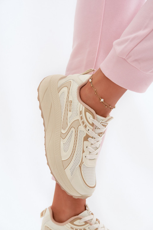 sporta apavi Sneakers modeļa apavi Sieviešu Big Star TT274326 HI-POLY SYSTEM smilšu krāsas