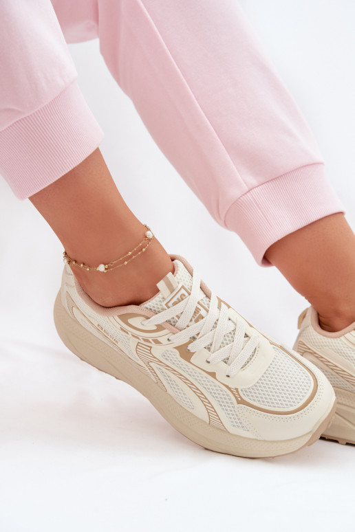 sporta apavi Sneakers modeļa apavi Sieviešu Big Star TT274326 HI-POLY SYSTEM smilšu krāsas