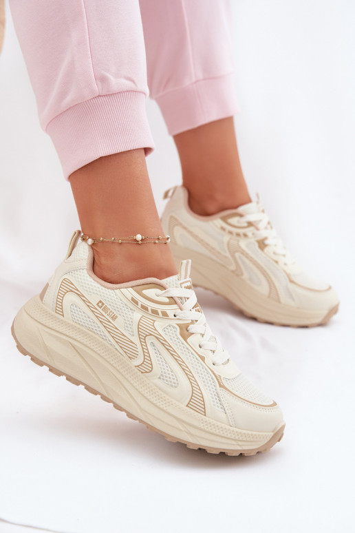 sporta apavi Sneakers modeļa apavi Sieviešu Big Star TT274326 HI-POLY SYSTEM smilšu krāsas