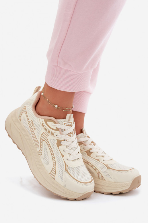 sporta apavi Sneakers modeļa apavi Sieviešu Big Star TT274326 HI-POLY SYSTEM smilšu krāsas