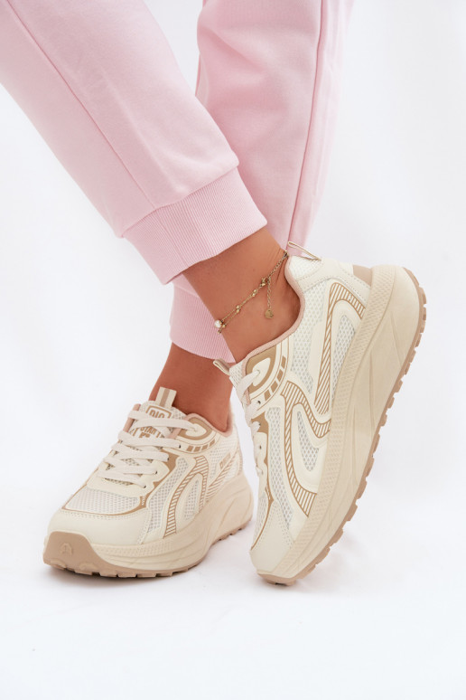 sporta apavi Sneakers modeļa apavi Sieviešu Big Star TT274326 HI-POLY SYSTEM smilšu krāsas